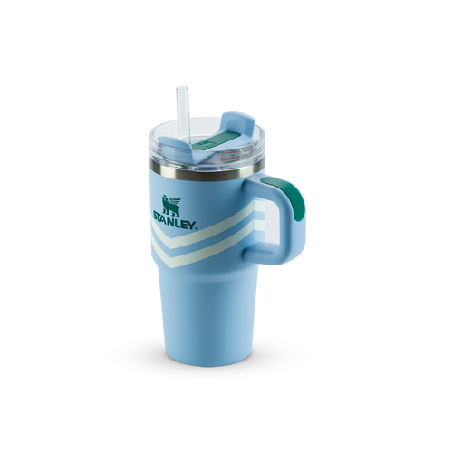CORNFLOWER CHEVRON STANLEY QUENCHER TUMBLER WITH HANDLE | 591ML