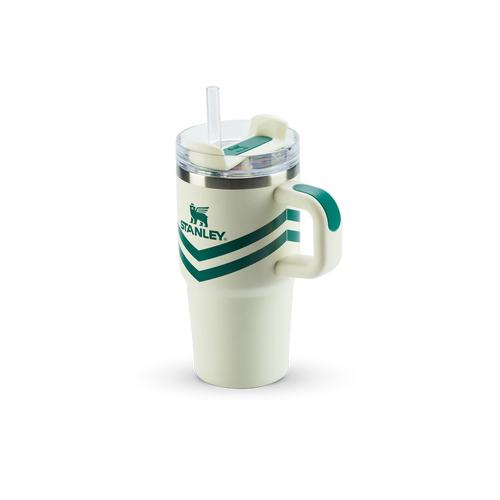 STANLEY 591ML CREAM CHEVRON QUENCHER TUMBLER WITH HANDLE
