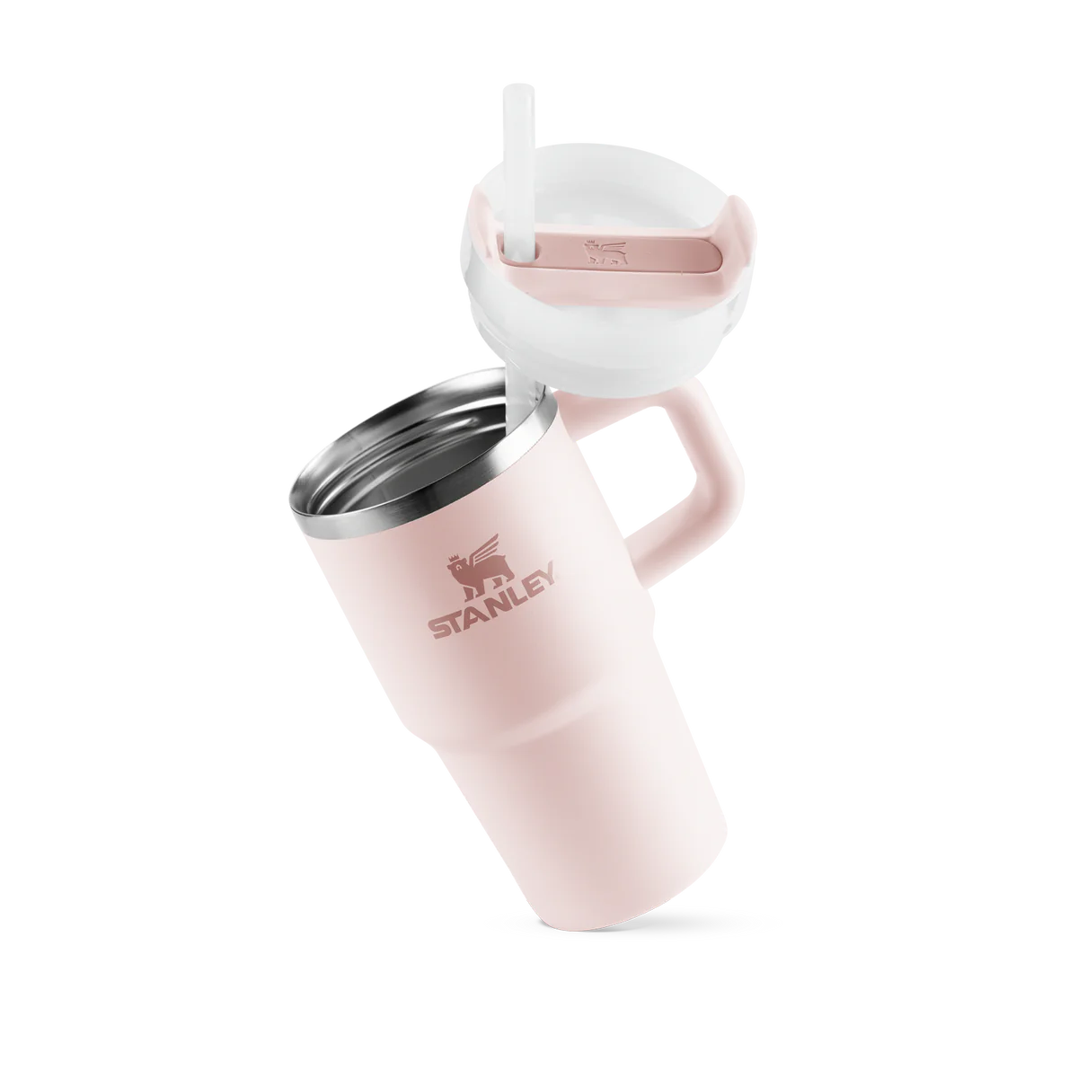 COPO QUENCHER COM ALÇA ROSE QUARTZ STANLEY | 591ML