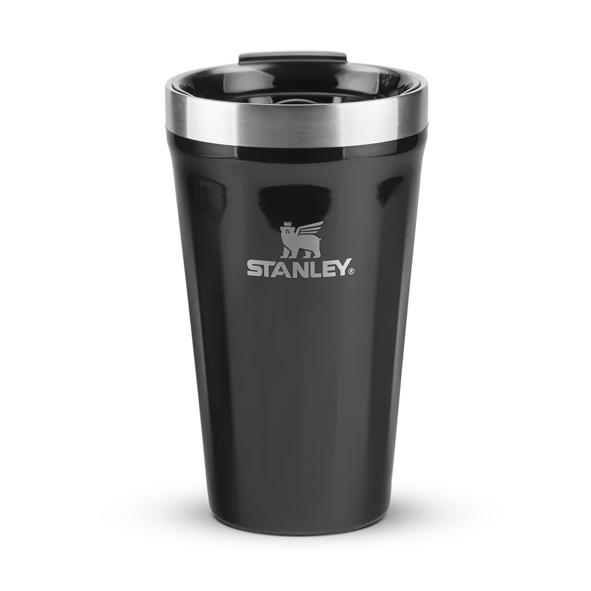 BLACK GLOSS CUP WITH LID | 473ML