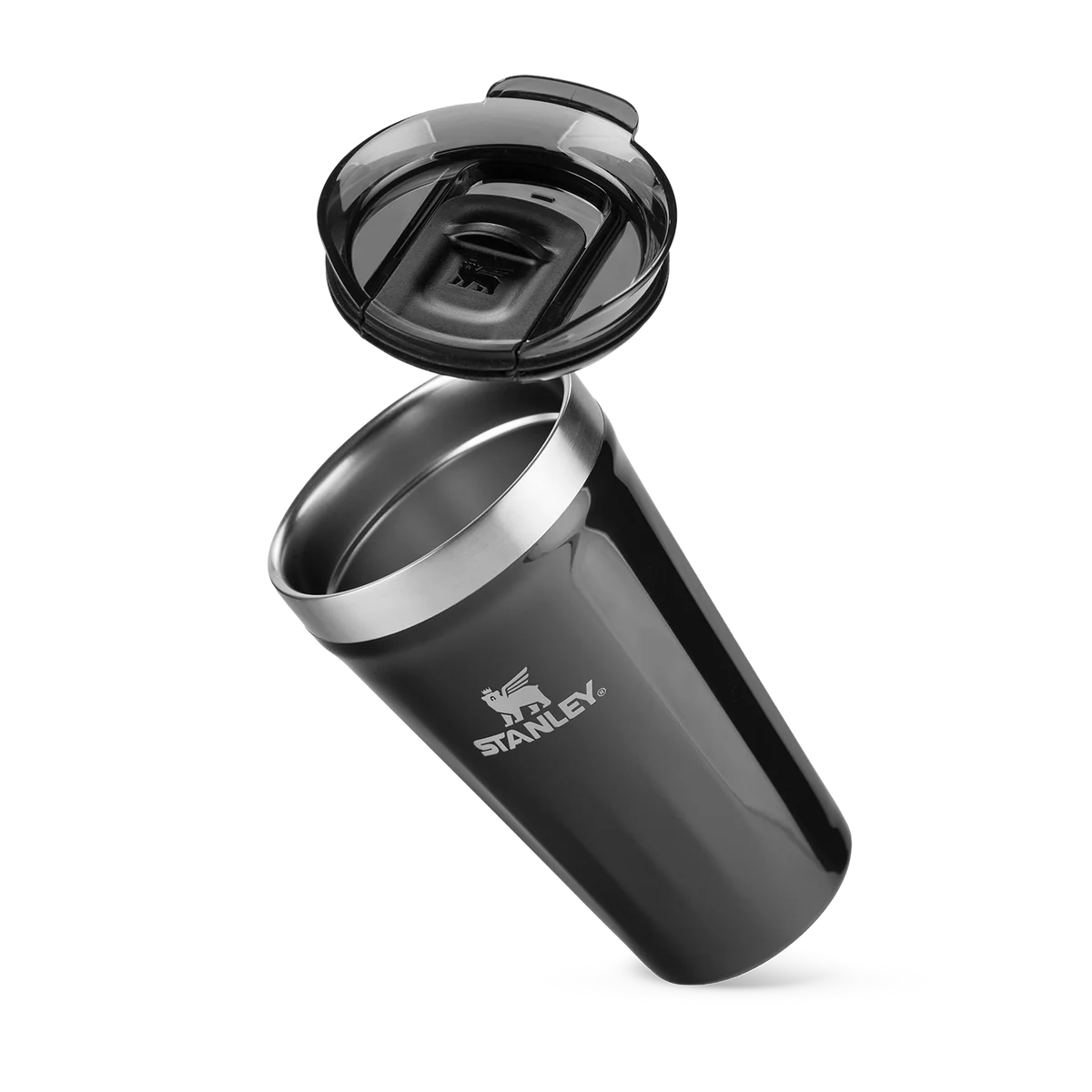 BLACK GLOSS CUP WITH LID | 473ML