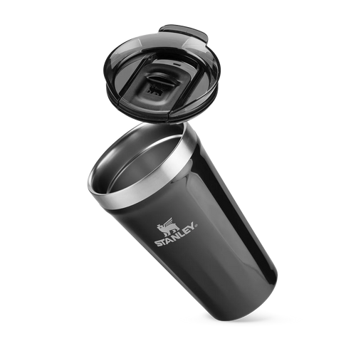 BLACK GLOSS CUP WITH LID | 473ML
