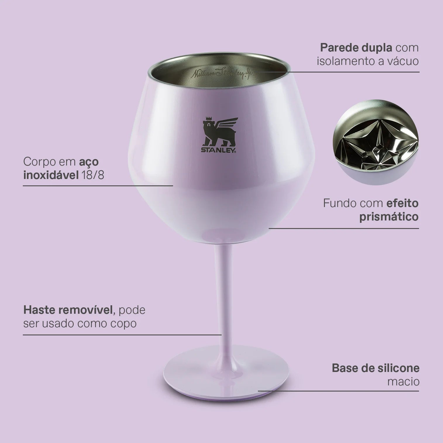 Taça Térmica Cocktail Glass Stanley Lift Sour Grape Gloss | 414ml